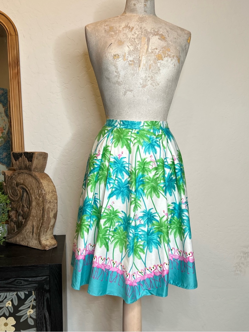 Audrey K circle skater flamingo skirt (Item #49)